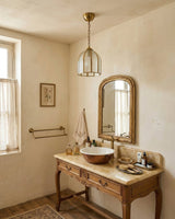 Mouth-Blown Frosted Glass craftsmanship detail on Moire Curated Mouth-Blown Frosted Glass Flush Mo