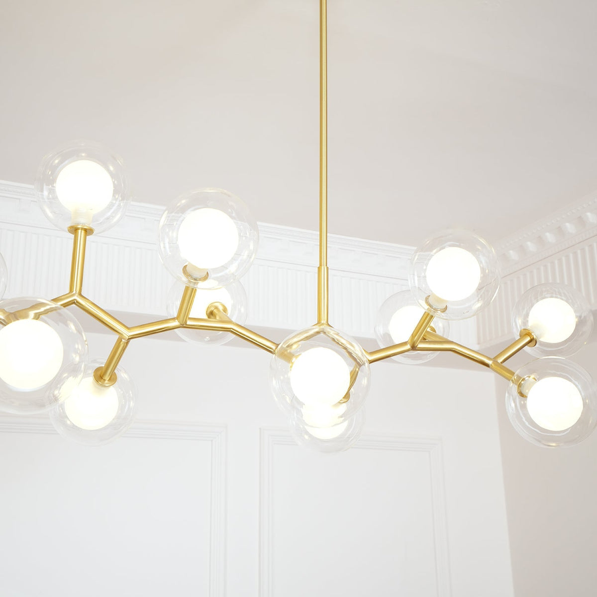 Molecular Glass Balls Chandelier – Ambient Illumination in Luxury Interior Setting View 15
