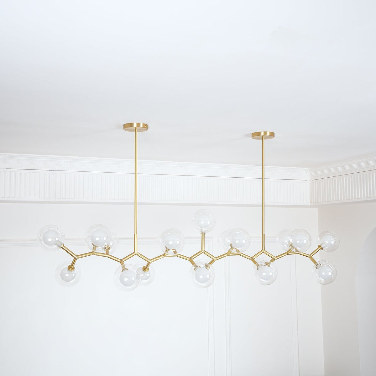 Molecular Glass Balls Chandelier – Ambient Illumination in Luxury Interior Setting View 11
