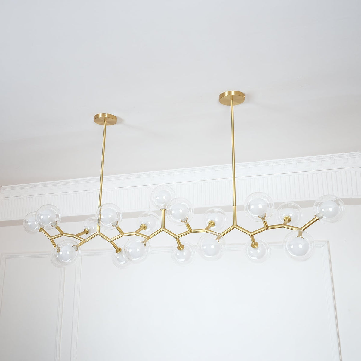 Molecular Glass Balls Chandelier – Ambient Illumination in Luxury Interior Setting View 12