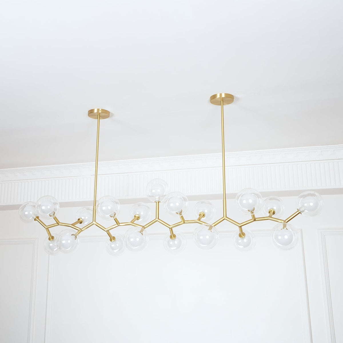 Molecular Glass Balls Chandelier – Ambient Illumination in Luxury Interior Setting View 14