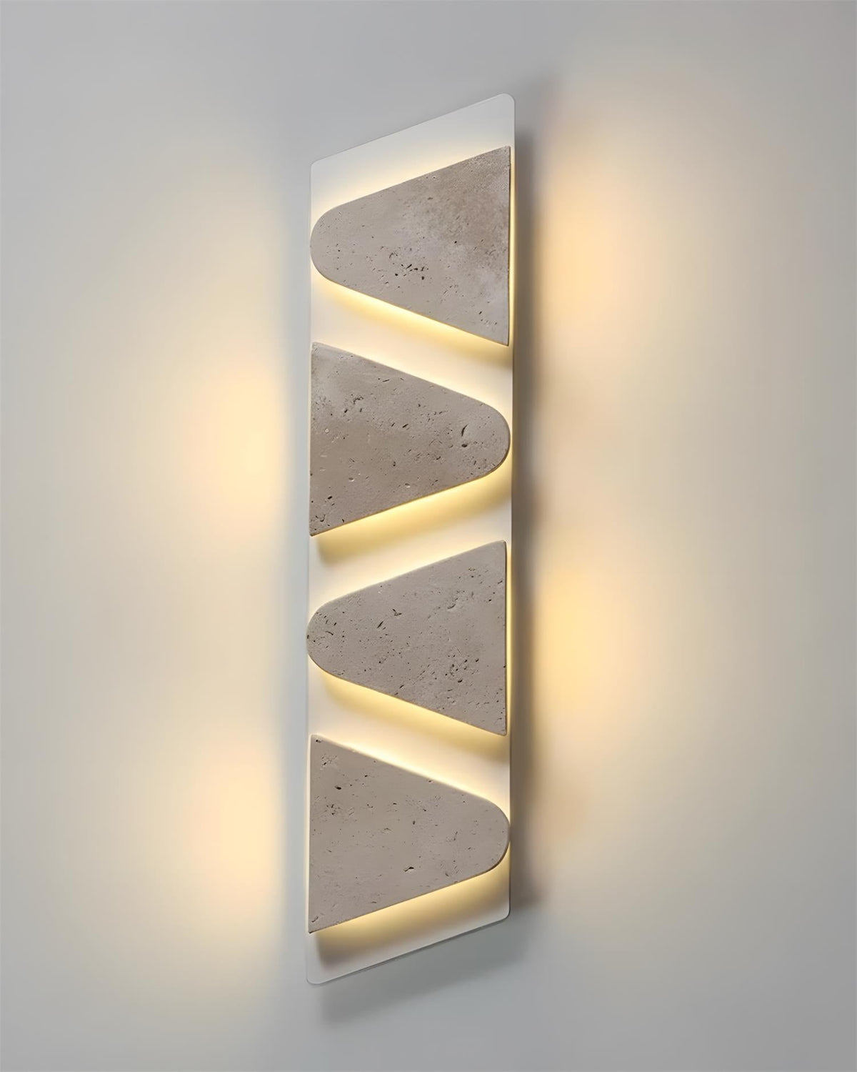 Monolith Curated Yellow Travertine Wall Sconce – dimensional scale reference