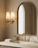 Montera Alabaster Curated Alabaster Wall Sconce – dimensional scale reference