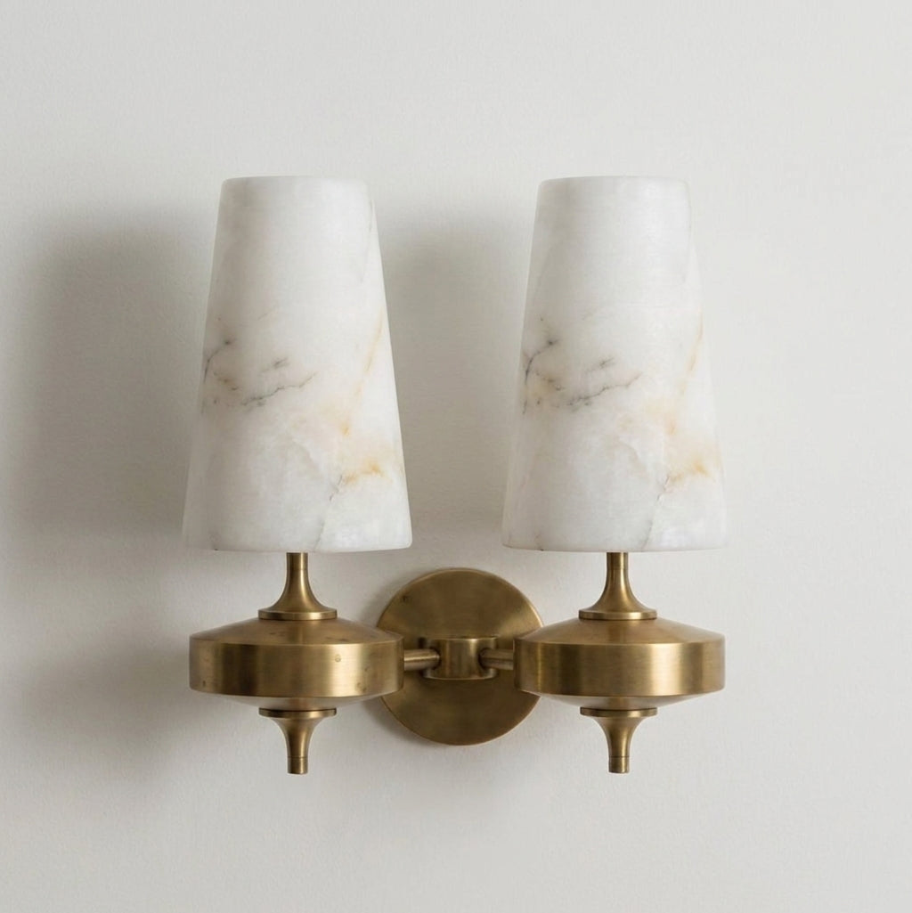 Montera Alabaster Curated Alabaster Wall Sconce – 2 Heads L 13.4 x W 8.3 x H 15.4 finish configuration