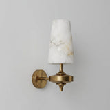 Montera Alabaster Curated Alabaster Wall Sconce – full fixture elevation view