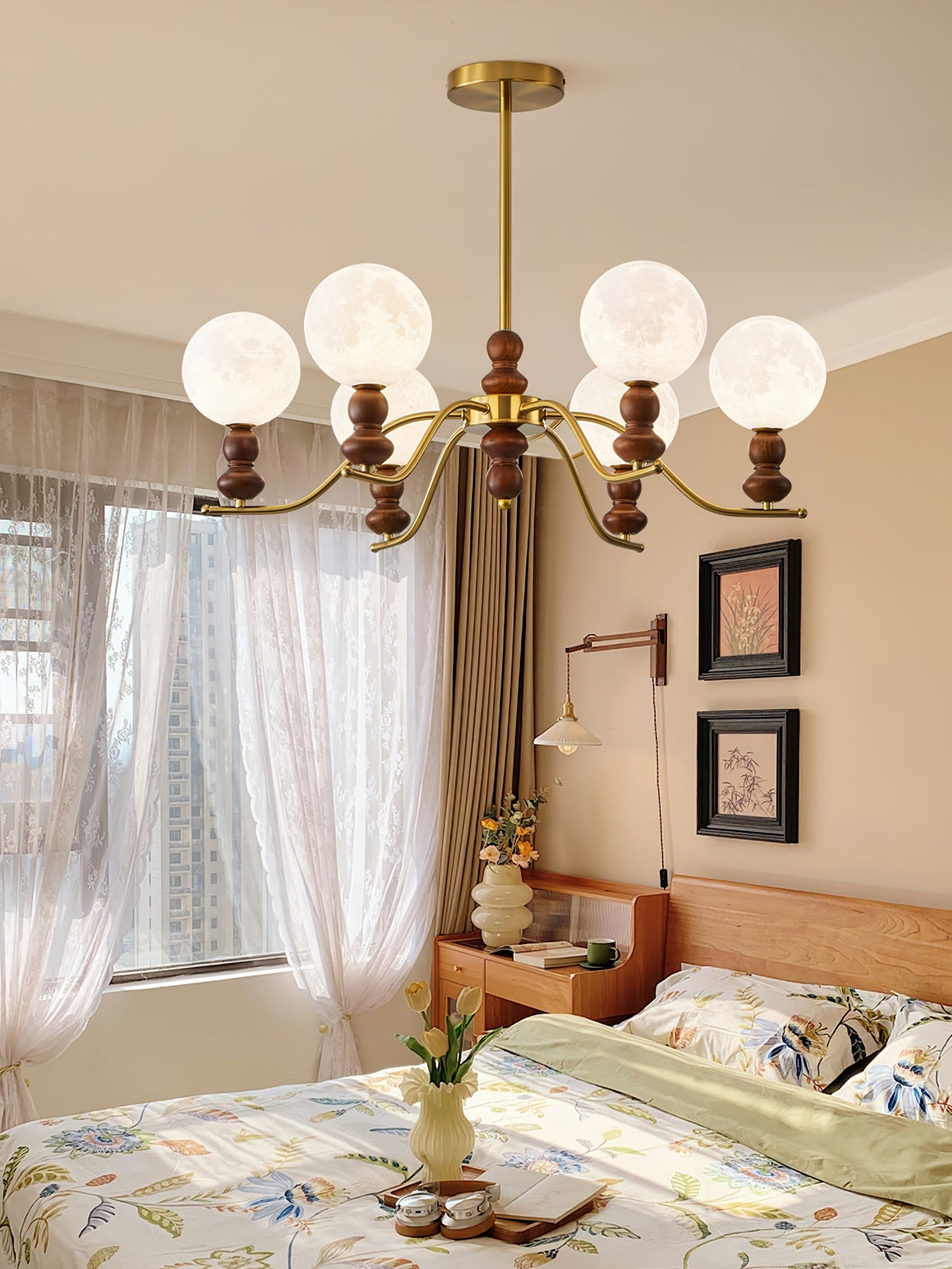 Moonlit Globe Chandelier – Ambient Illumination in Luxury Interior Setting View 9