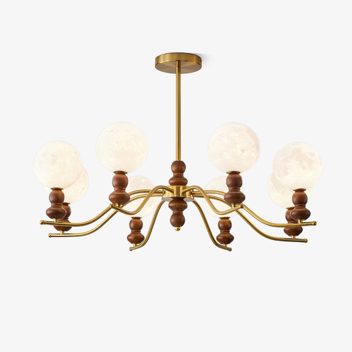 Moonlit Globe Chandelier – Handcrafted Architectural Luxury Lighting Fixture