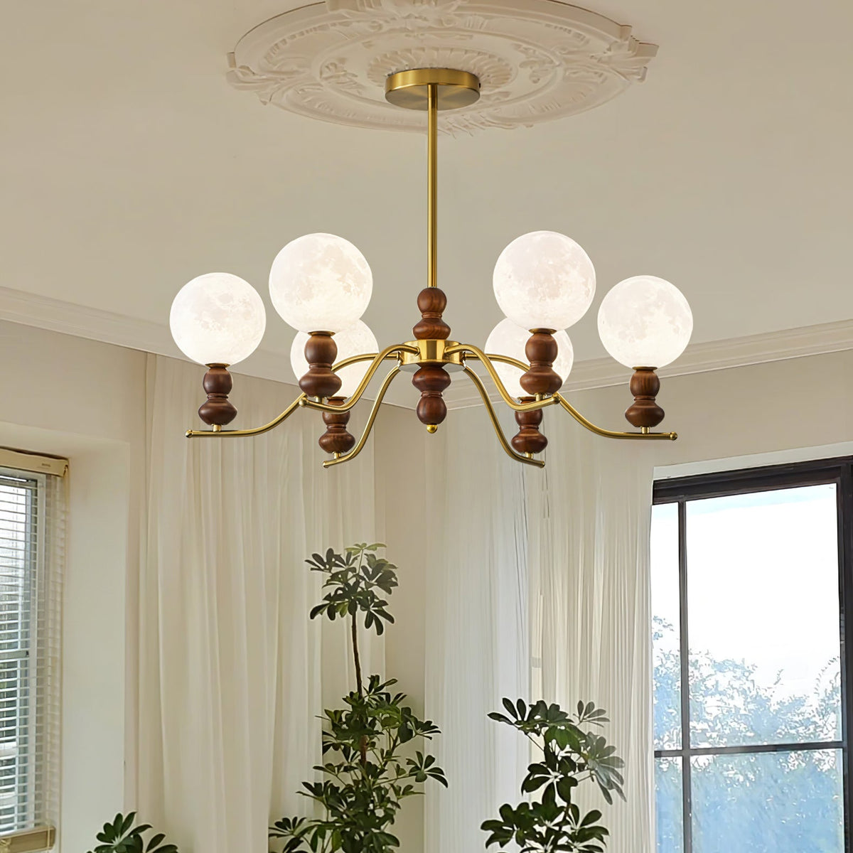 Moonlit Globe Chandelier – Ambient Illumination in Luxury Interior Setting View 10