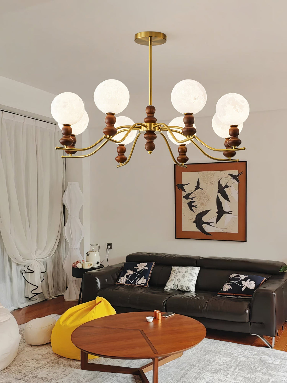 Moonlit Globe Chandelier – Ambient Illumination in Luxury Interior Setting View 6