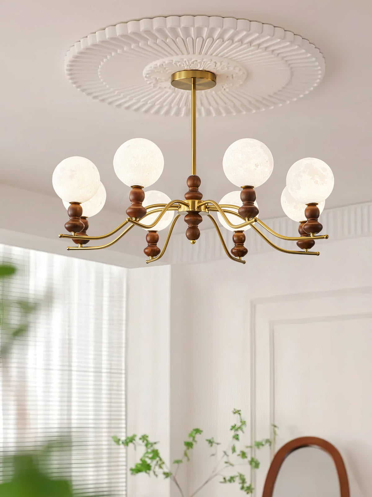 Moonlit Globe Chandelier – Ambient Illumination in Luxury Interior Setting View 8