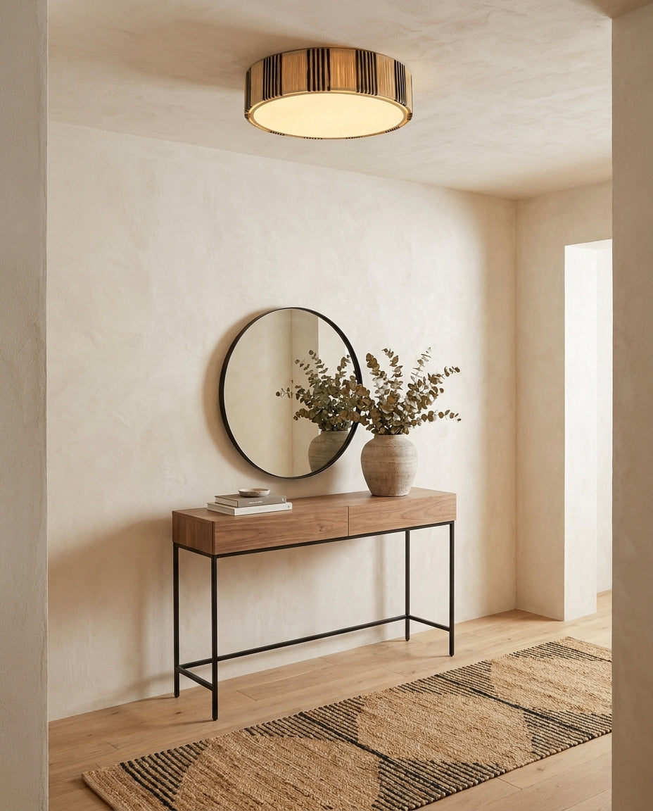 Mora Curated Iron & Glass Flush Mount Ceiling Li