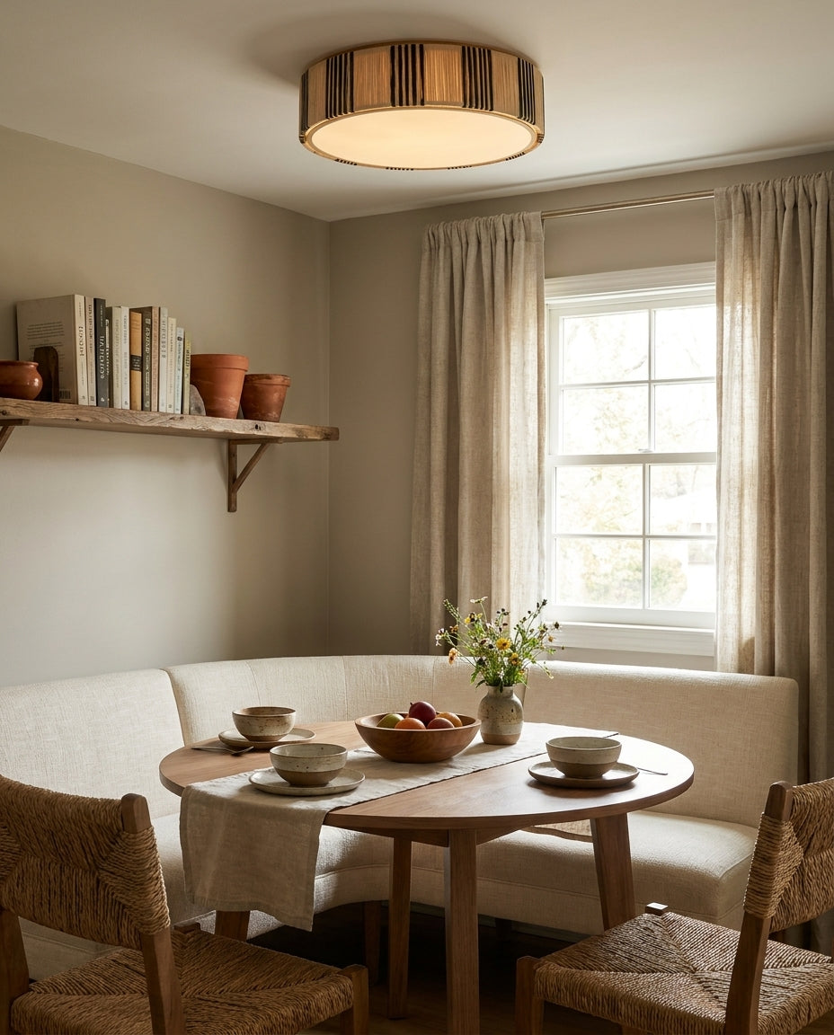 Mora Curated Iron & Glass Flush Mount Ceiling Li