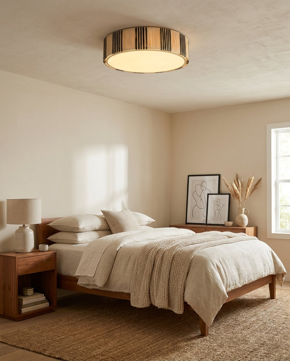 Mora Curated Iron & Glass Flush Mount Ceiling Li