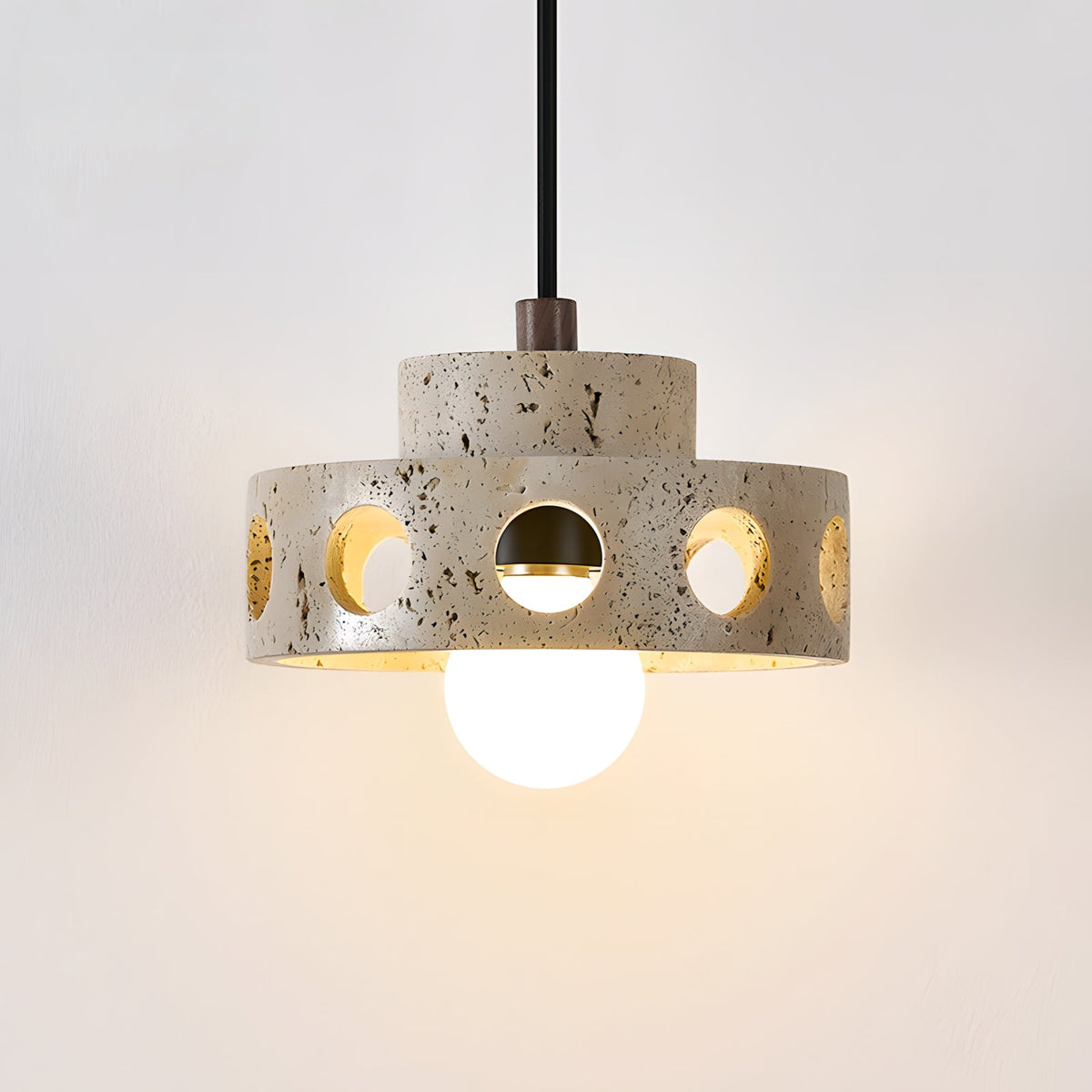 Moro Curated Yellow Travertine Pendant Light – Normal version ∅ 5.5 x H 6.3 finish configuration