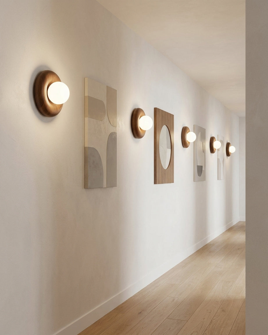 Morvio Pop Curated Mouth-Blown Frosted Glass Wal – illuminated warm ambiance setting