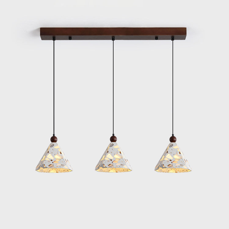 Mosaic Pyramid Curated Iron & Glass Pendant Ligh – 3 Heads L 80cm x H 150cm  L 31.5 x H 59 finish configuration