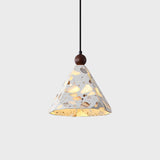 Mosaic Pyramid Curated Iron & Glass Pendant Ligh – Dia 22cm x H 17cm  ∅ 8.6 x H 6.7 finish configuration