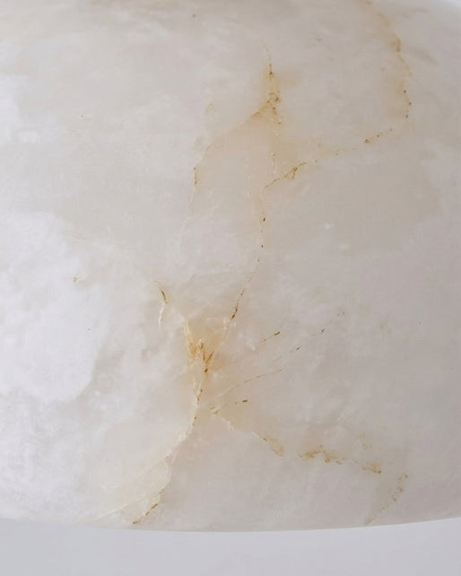 Moss Glow Alabaster Semi- Curated Alabaster Flus – full fixture elevation view