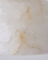 Moss Glow Alabaster Semi- Curated Alabaster Flus – full fixture elevation view