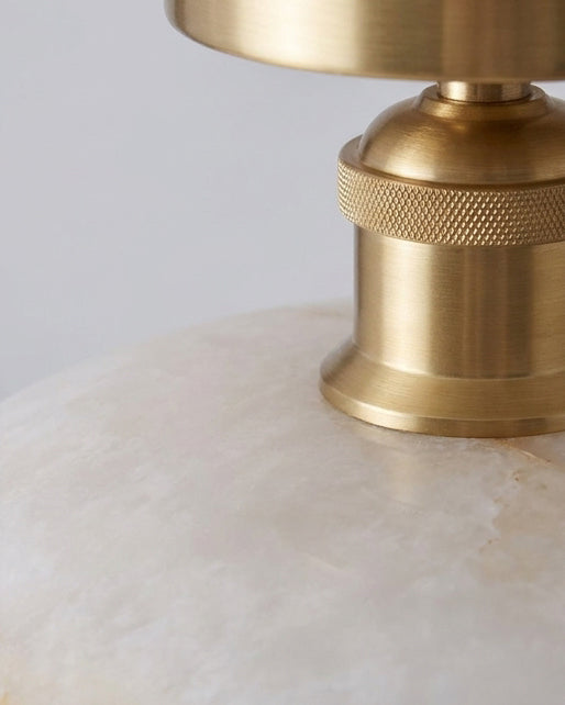 Moss Glow Alabaster Semi- Curated Alabaster Flus – side angled contour profile