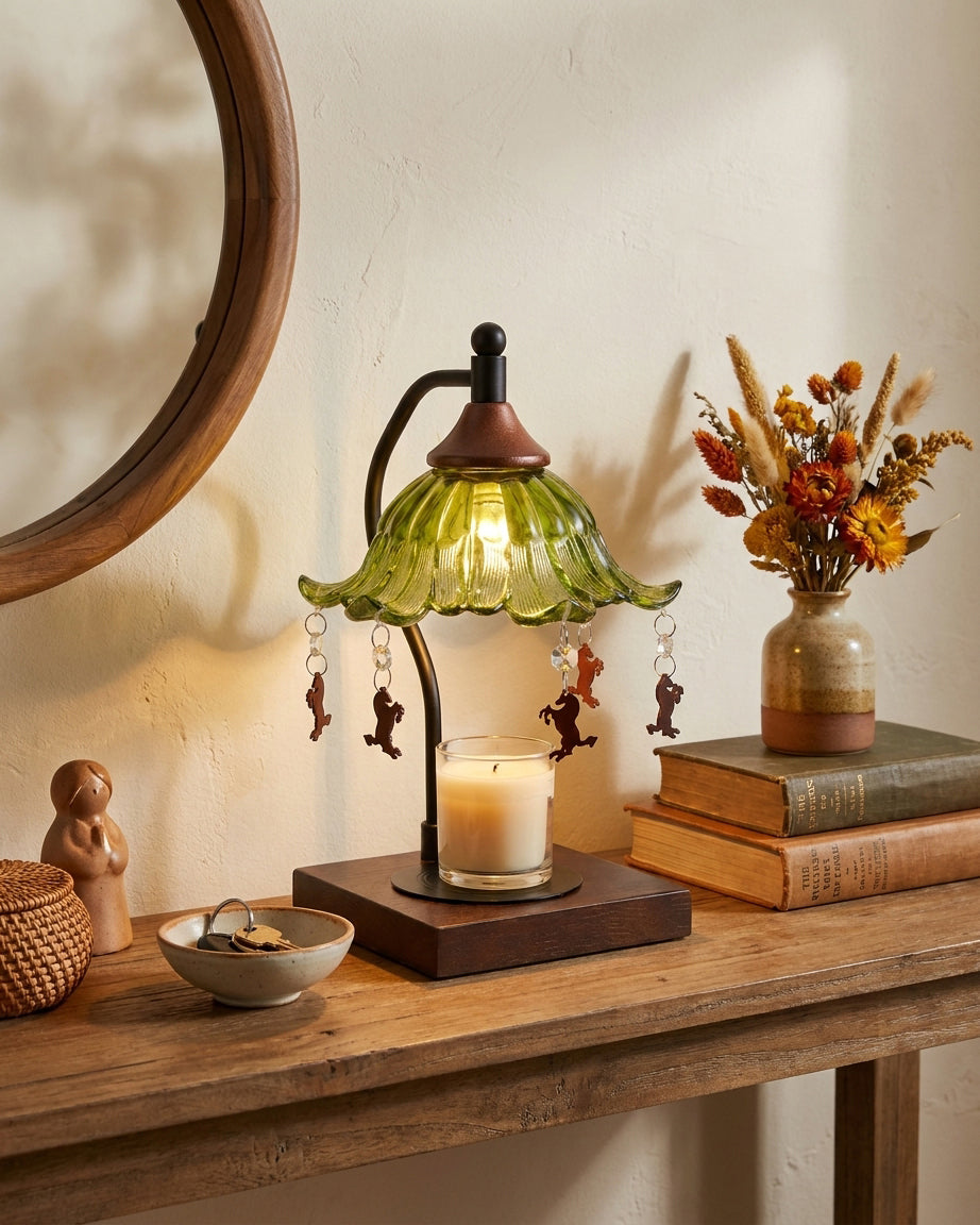 Mosselle Candle Warmer Curated Mouth-Blown Frost – structural canopy joint detail