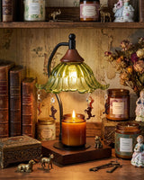 Mosselle Candle Warmer Curated Mouth-Blown Frost installed in residential dining space