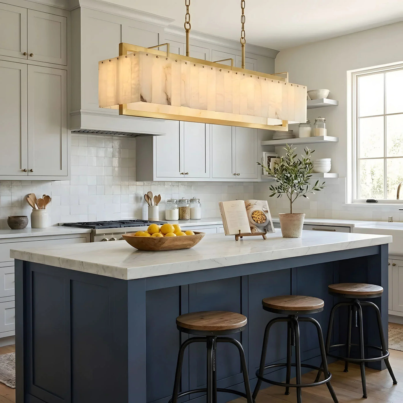 Spanish Alabaster Chandelier View 7 | Muben Bar Alabaster Chandelier | JINSHE | JINSHE