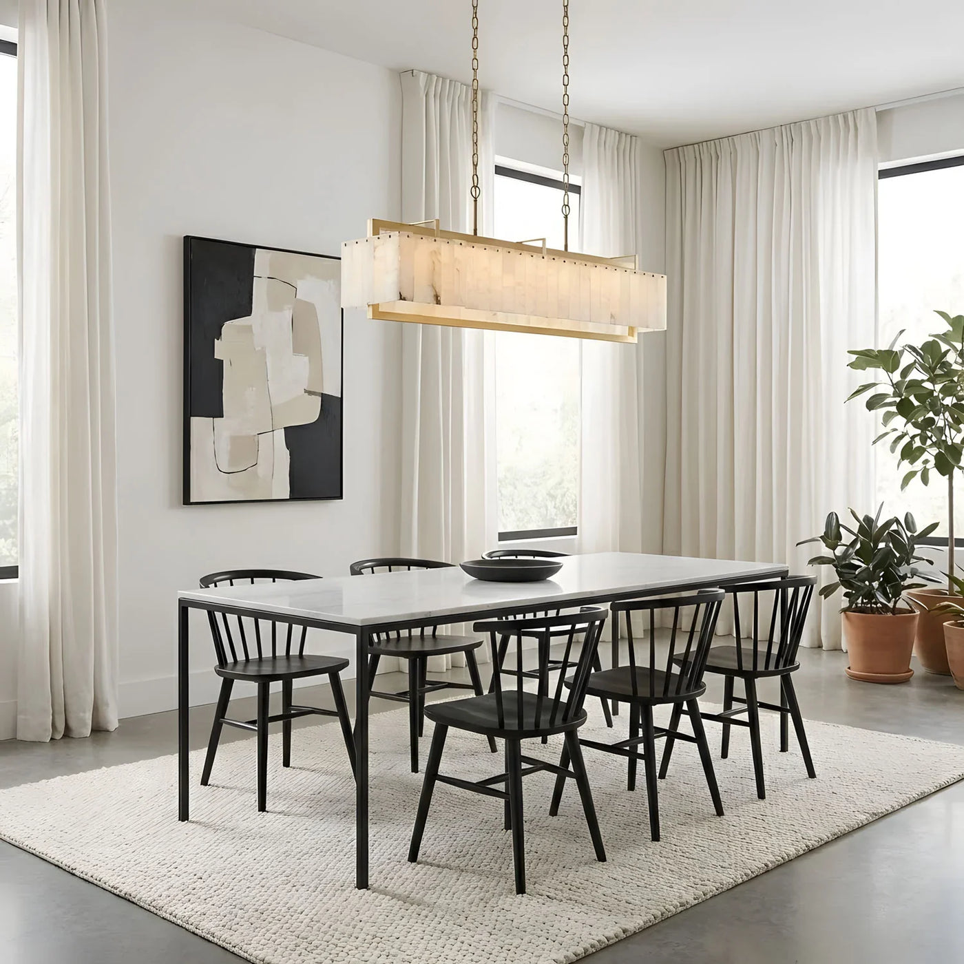 Spanish Alabaster Chandelier View 4 | Muben Bar Alabaster Chandelier | JINSHE | JINSHE