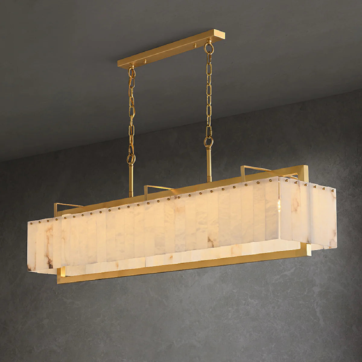Spanish Alabaster Chandelier View 14 | Muben Bar Alabaster Chandelier | JINSHE | JINSHE