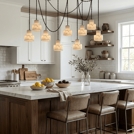 Multi Tier Chain Drum Pendant Light