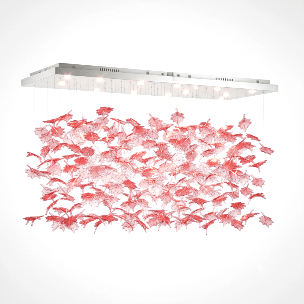 Multicolor Crystal Maple Chandelier – Ambient Illumination in Luxury Interior Setting View 31