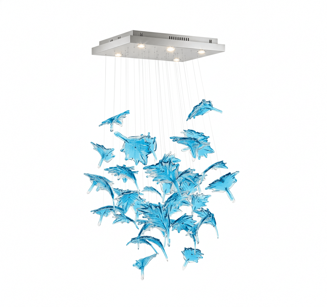 Multicolor Crystal Maple Chandelier – Ambient Illumination in Luxury Interior Setting View 22