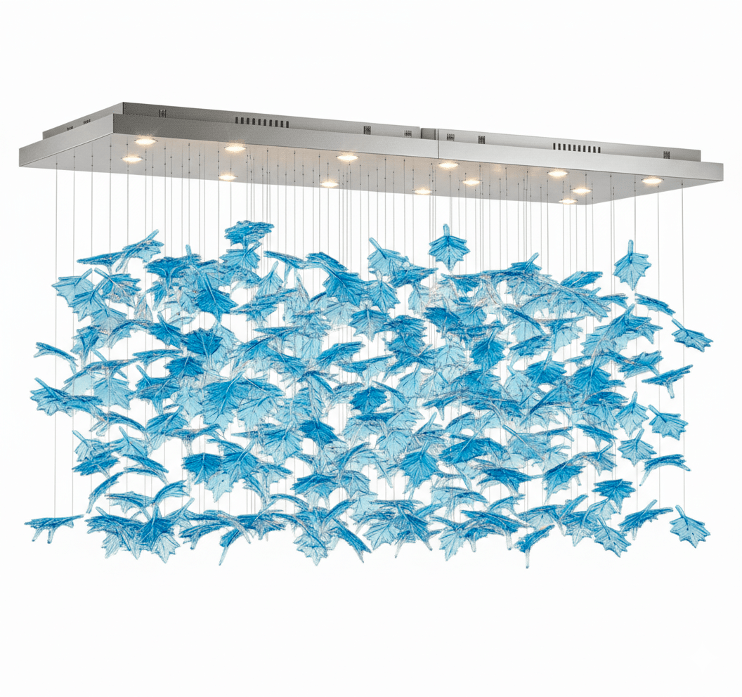 Multicolor Crystal Maple Chandelier – Ambient Illumination in Luxury Interior Setting View 30