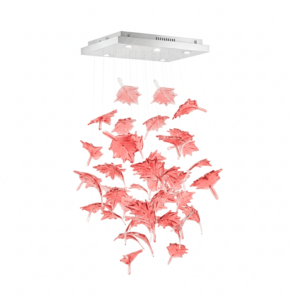 Multicolor Crystal Maple Chandelier – Ambient Illumination in Luxury Interior Setting View 23