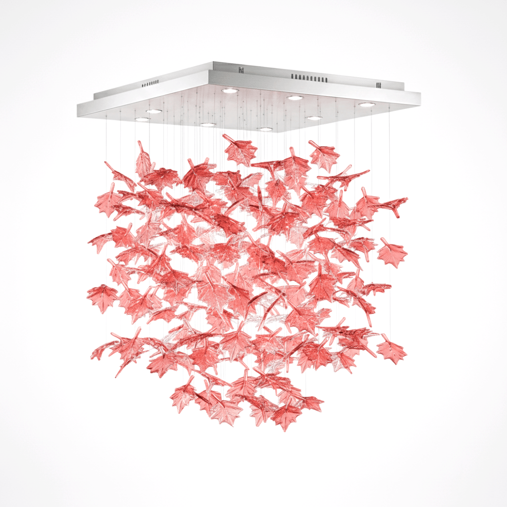 Multicolor Crystal Maple Chandelier – Ambient Illumination in Luxury Interior Setting View 27
