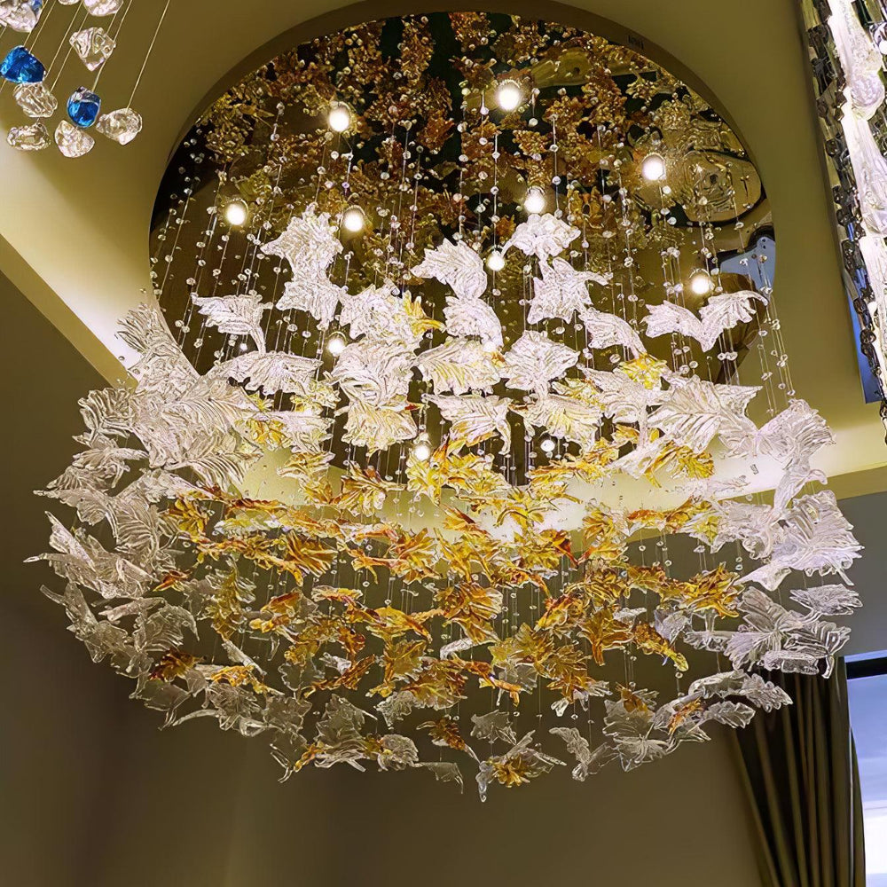 Multicolor Crystal Maple Chandelier