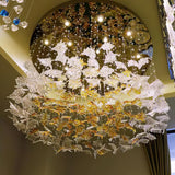 Multicolor Crystal Maple Chandelier – Ambient Illumination in Luxury Interior Setting View 3