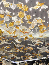 Multicolor Crystal Maple Chandelier – Ambient Illumination in Luxury Interior Setting View 10