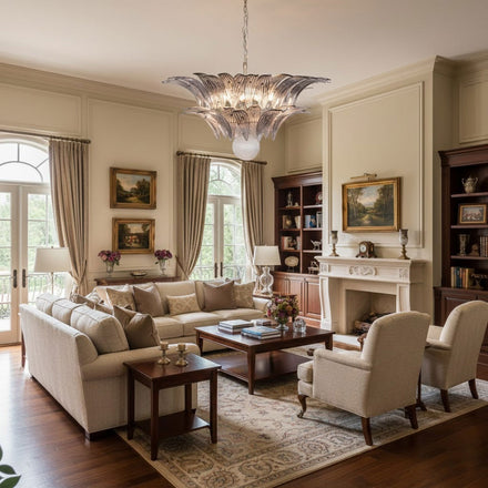 Glass Palmette Chandelier