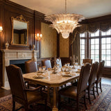 Glass Palmette Chandelier – Ambient Illumination in Luxury Interior Setting View 3