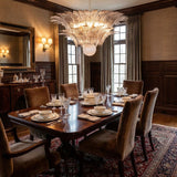 Glass Palmette Chandelier – Ambient Illumination in Luxury Interior Setting View 6