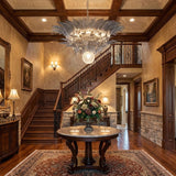 Glass Palmette Chandelier – Ambient Illumination in Luxury Interior Setting View 9