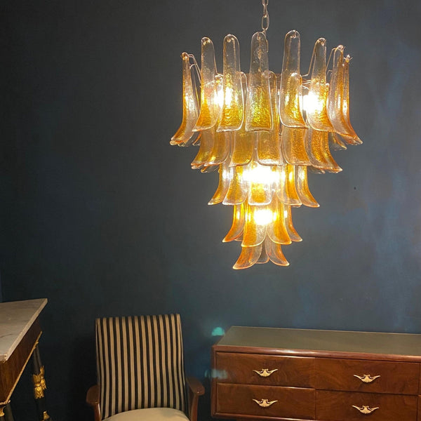 Petala Amber Art Glass Chandelier