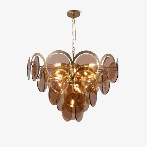 Petala Amber Art Glass Chandelier