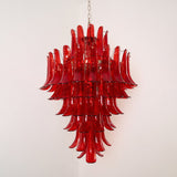 Glass Crimson Cascade Chandelier – Ambient Illumination in Luxury Interior Setting View 5