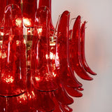 Glass Crimson Cascade Chandelier – Ambient Illumination in Luxury Interior Setting View 10