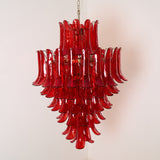 Glass Crimson Cascade Chandelier – Ambient Illumination in Luxury Interior Setting View 12
