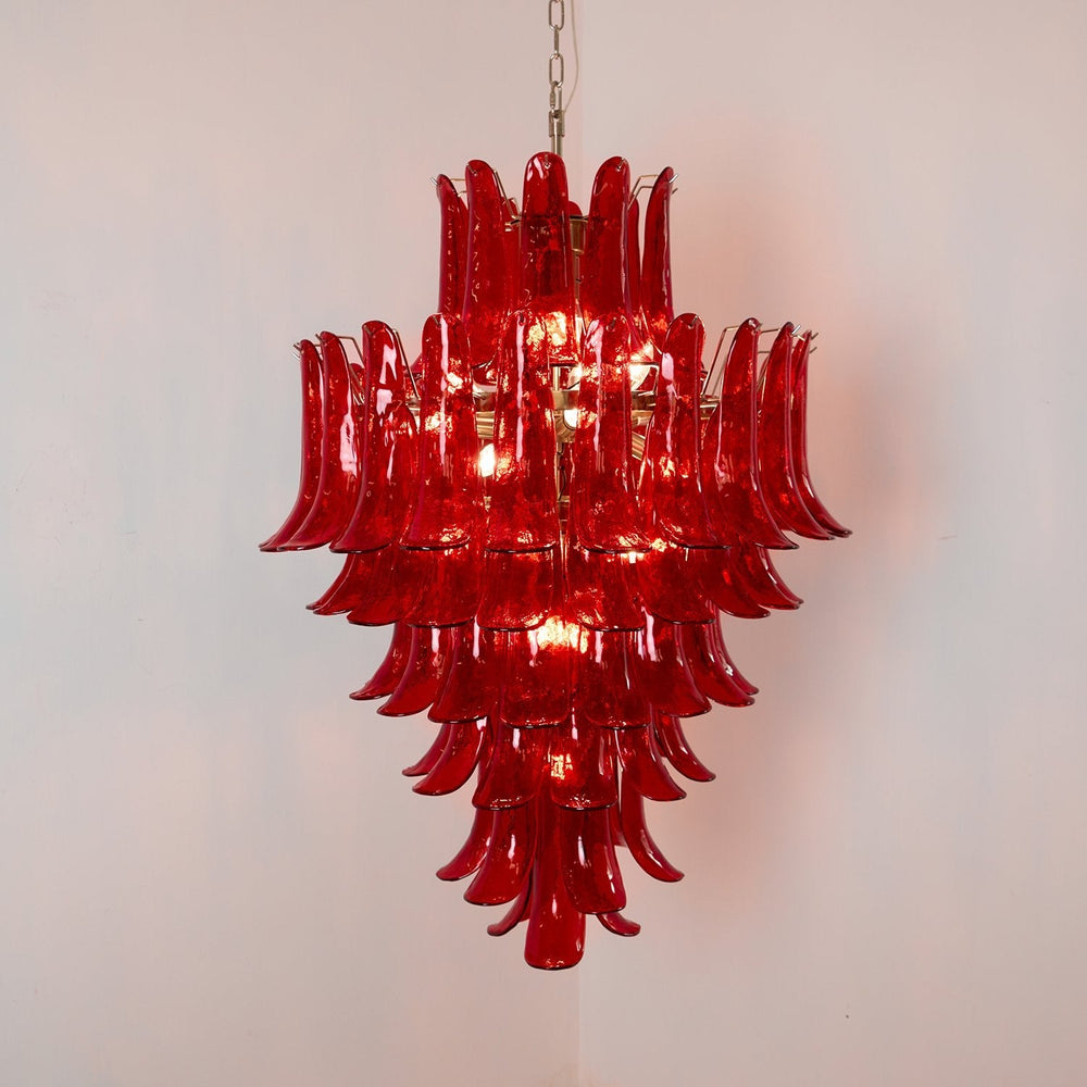Glass Crimson Cascade Chandelier