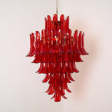 Glass Crimson Cascade Chandelier – Ambient Illumination in Luxury Interior Setting View 13
