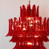 Glass Crimson Cascade Chandelier – Ambient Illumination in Luxury Interior Setting View 15
